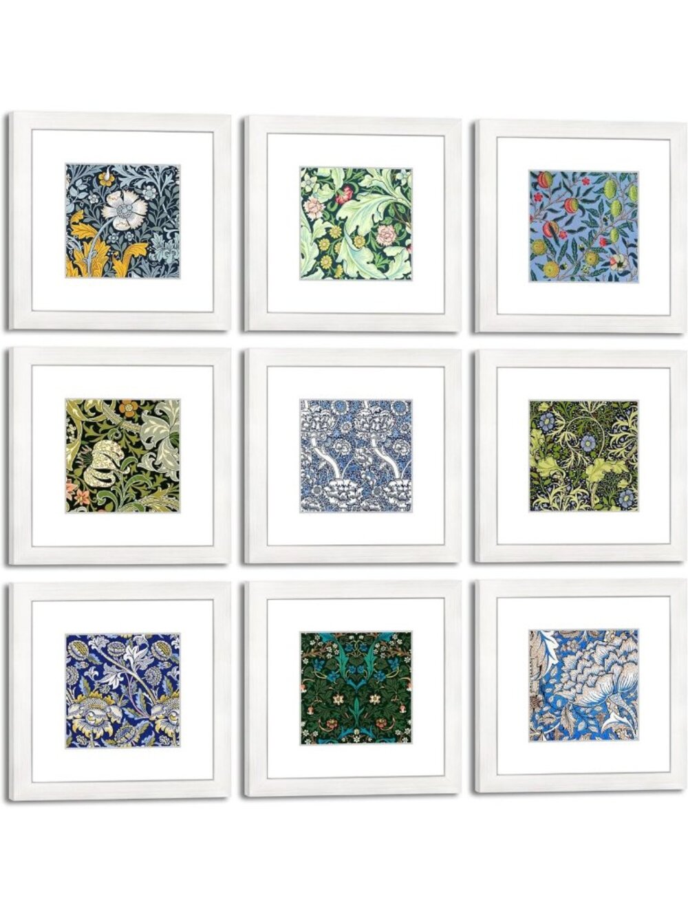 Set of 9 White 8x8 Picture Frames with HD Plexiglass - Versatile Wall & Tabletop